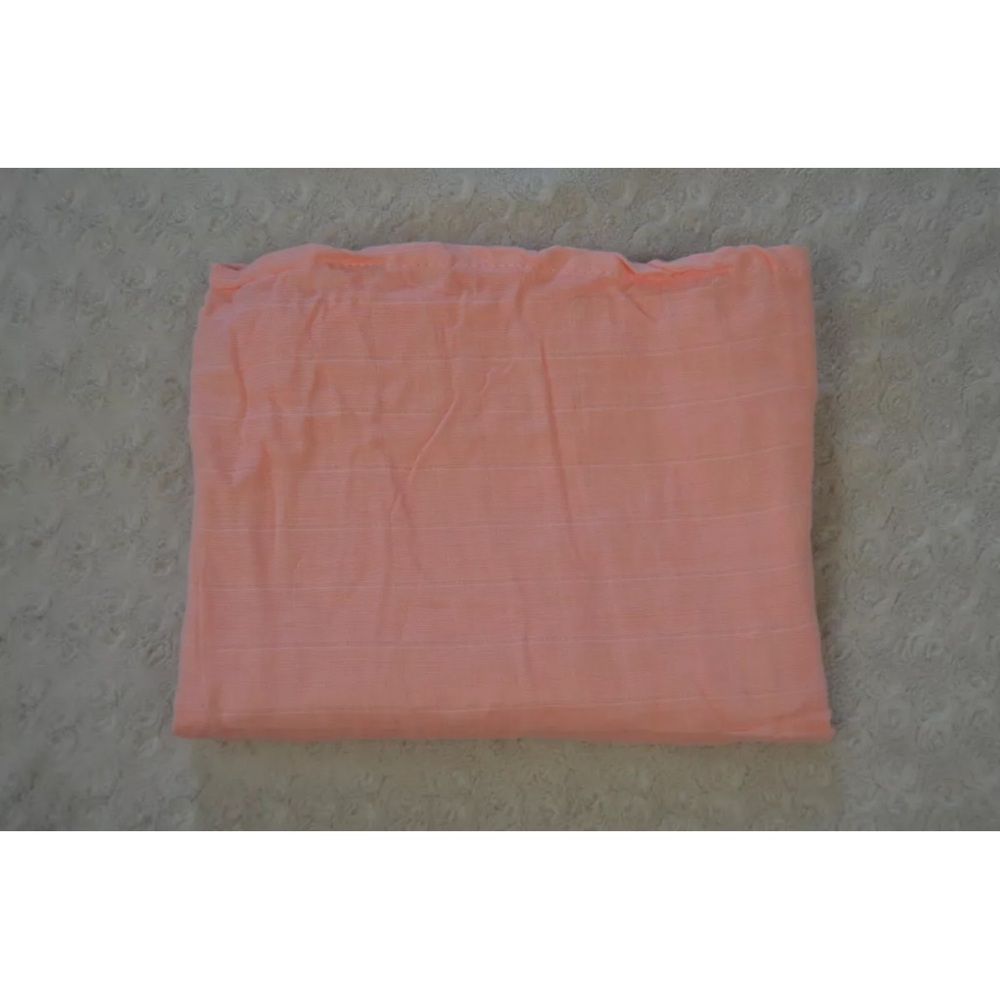 Modern Baby Solid Peach Color Swaddle Blanket Muslin Cotton Light Orange
